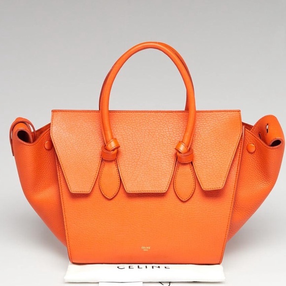 Celine Burned Orange Pebbled calfskin leather tie tote bag ( Rare 🧡) - Picture 3 of 13